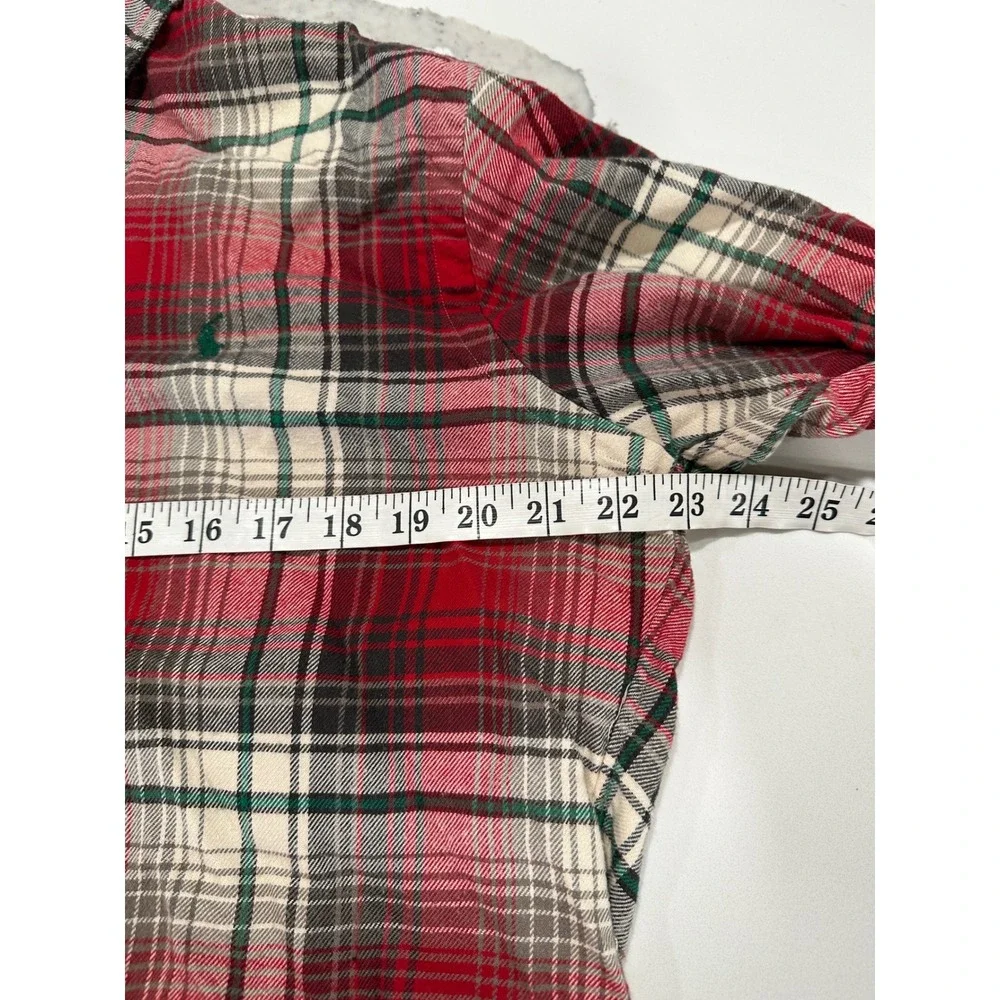 Polo Ralph Lauren Mens Classic Fit Flannel Plaid Button Down Shirt Red Green M
